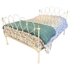 Double 4'6" Antique Metal Swirly Iron Metal Bed Frame RW Winfield