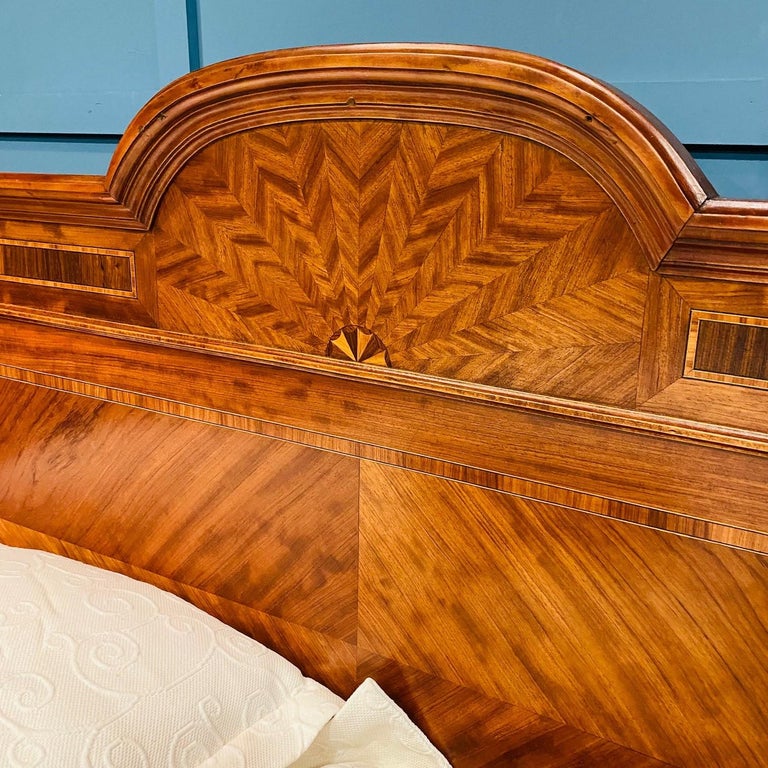 Double, Exquisitely Detailed Wooden French Bed at 1stDibs