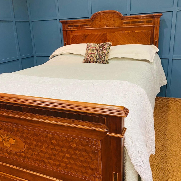 Double, Exquisitely Detailed Wooden French Bed at 1stDibs
