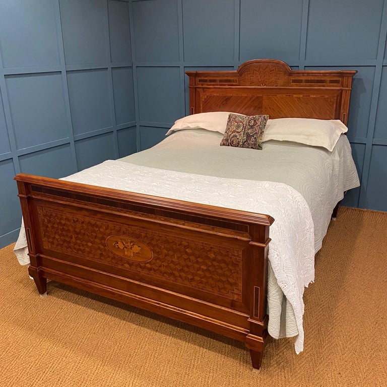 Double, Exquisitely Detailed Wooden French Bed at 1stDibs