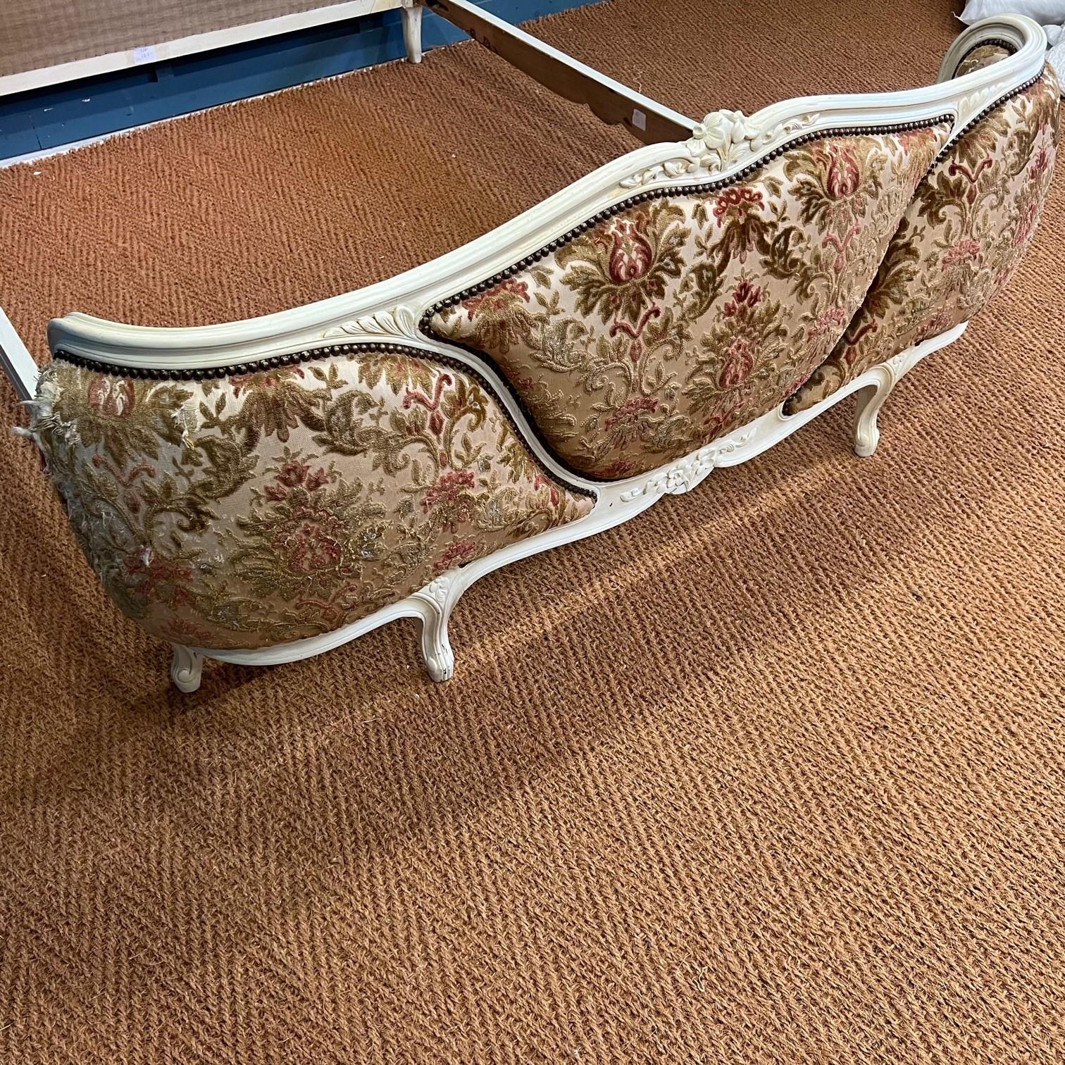 Double, French Antique Upholstered Bed For Sale at 1stDibs