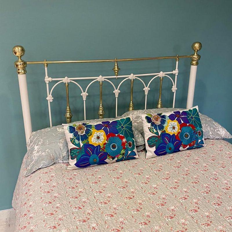 double brass bed