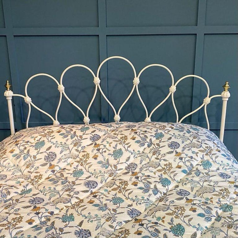 Double 4'6" Antique Metal Swirly Iron Metal Bed Frame RW Winfield at