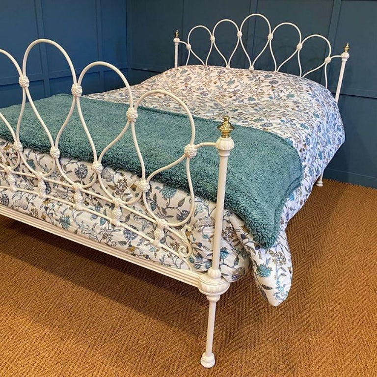 Double 4'6" Antique Metal Swirly Iron Metal Bed Frame RW Winfield at