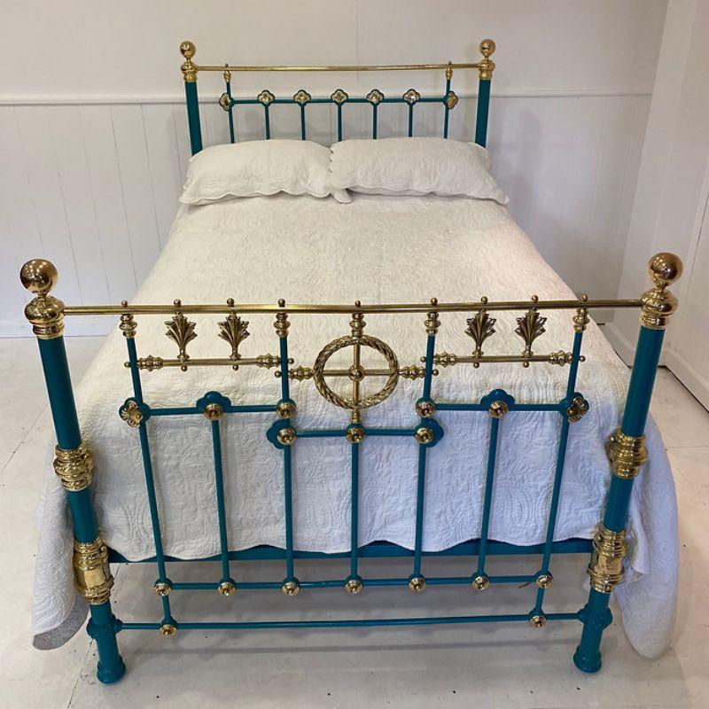 turquoise metal bed frame