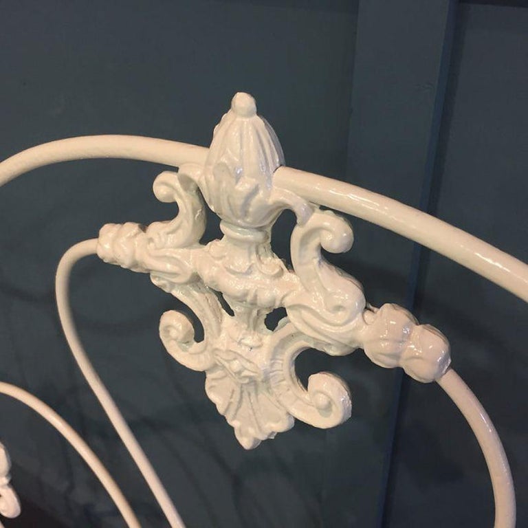 Double 4'6", English Victorian Iron and Brass Metal Bed Frame Brass