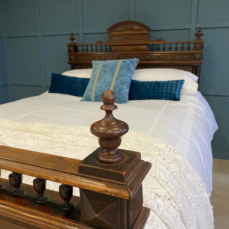 Double, Antique Wooden Bed For Sale at 1stDibs