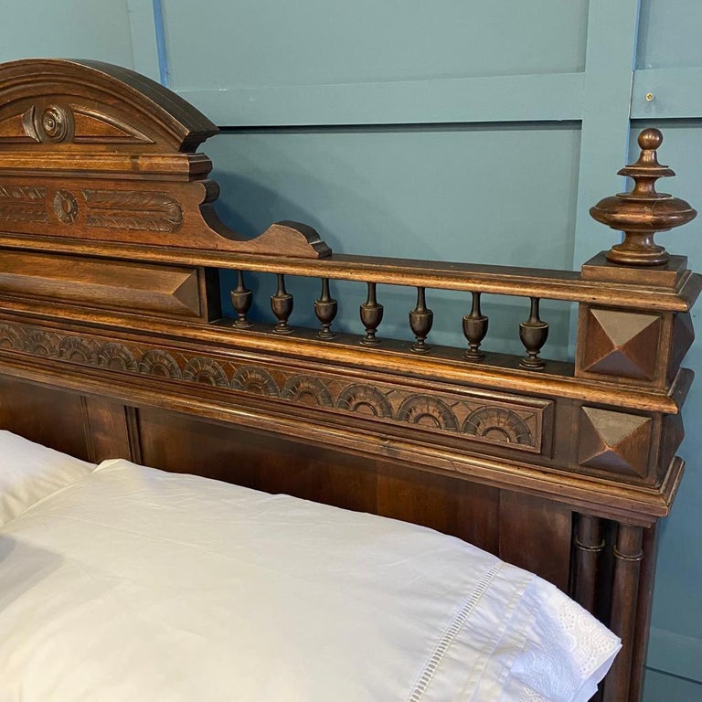 Double, Antique Wooden Bed For Sale at 1stDibs