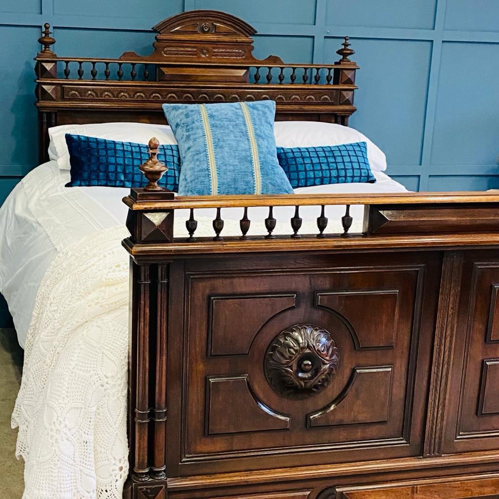 Double, Antique Wooden Bed For Sale at 1stDibs vintage double beds