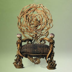 Poltrona doppia in ametista con 2 pietre di ametista