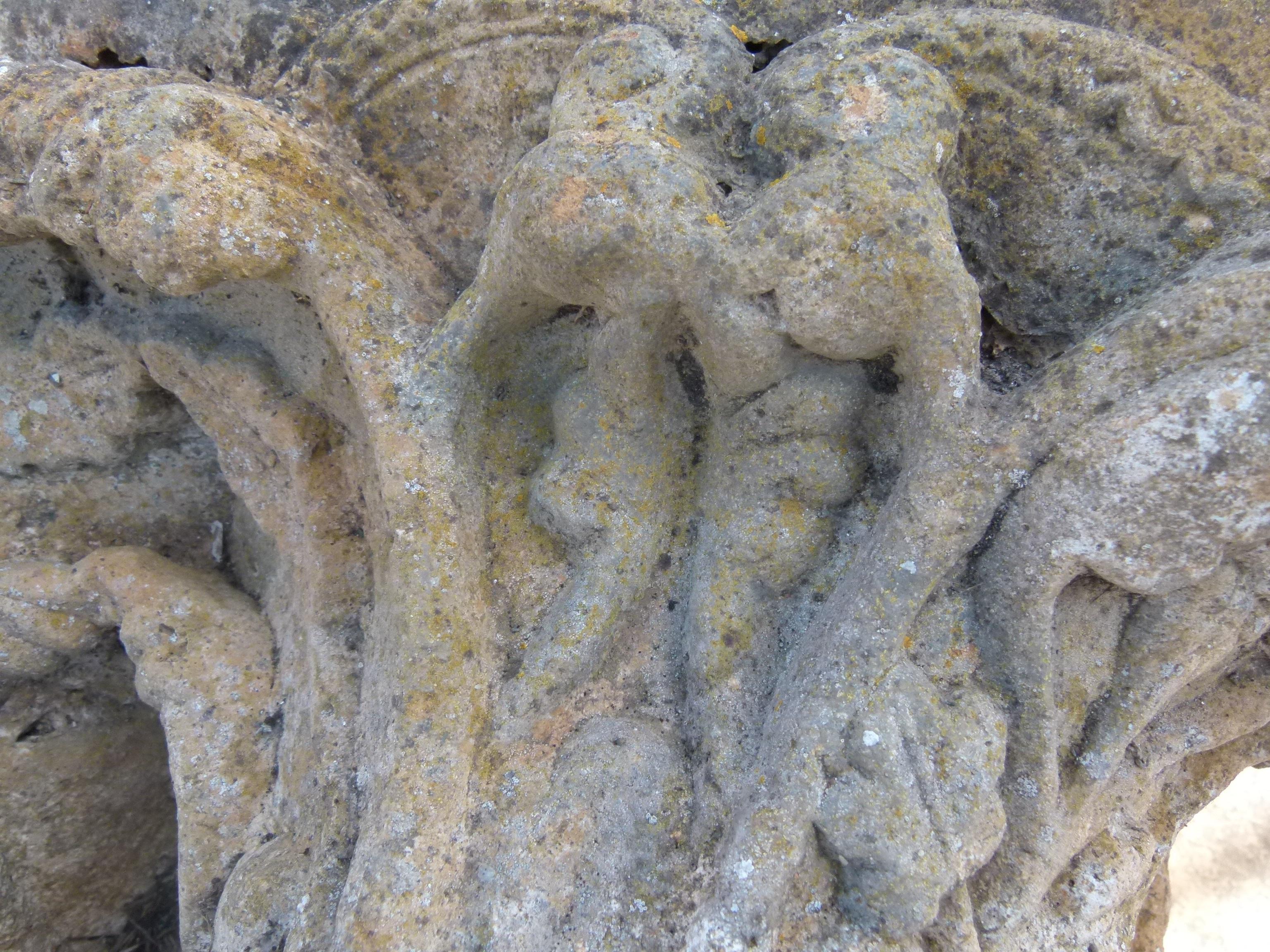 18th Century and Earlier Hand carved double Corinthian applique. Limestone,  France