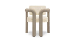 Modern sculptural fur taupe velvet Double Arch dining chair by InsidherLand