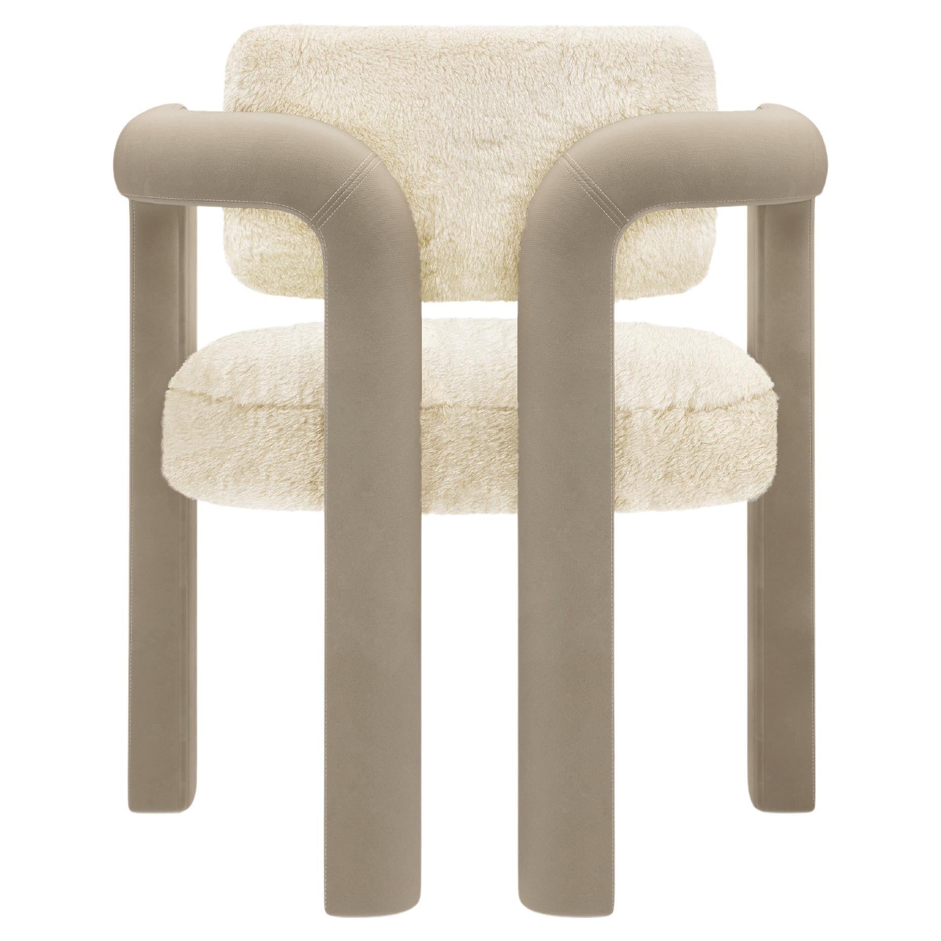 Double Arch Dining Chair, Fur & Velvet, InsidherLand by Joana Santos Barbosa For Sale