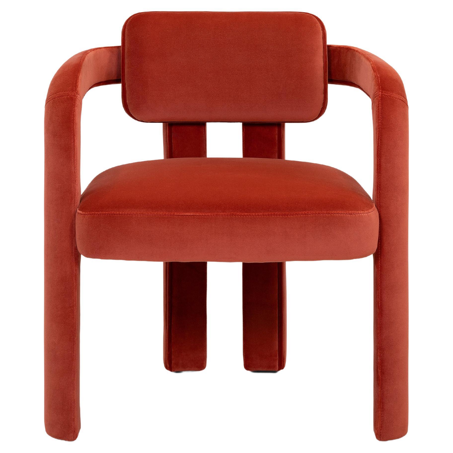 Double Arch Dining Chair In Cotton Velvet  0262 Upholstery by InsidherLand