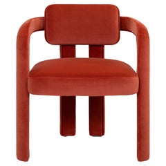 Double Arch Dining Chair In Cotton Velvet  0262 Upholstery by InsidherLand