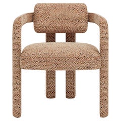 Double Arch Dining Chair In Zolan 05 Textured Upholstery by InsidherLand