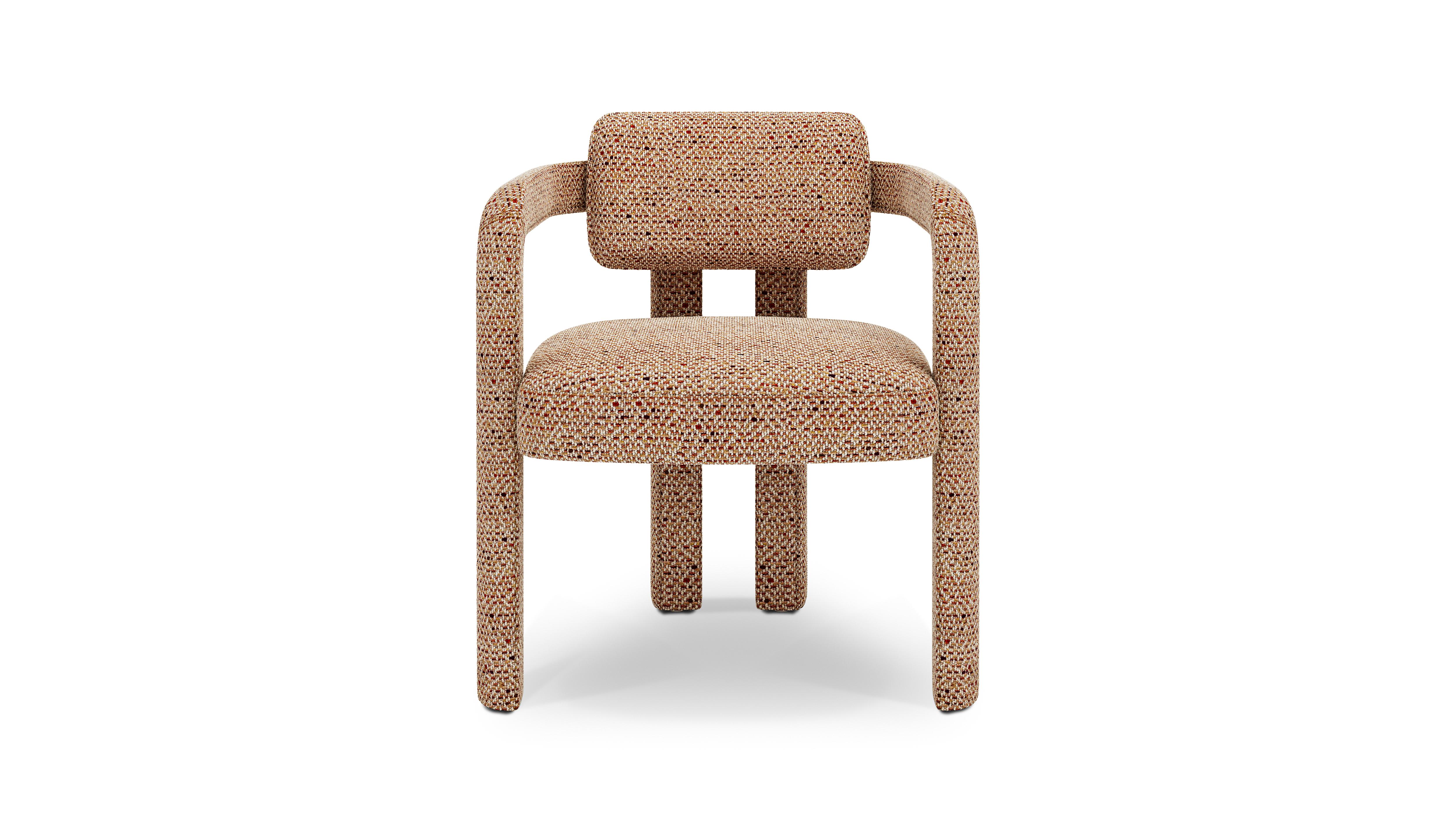 Modern Double Arch Dining Chair, Textured, InsidherLand by Joana Santos Barbosa For Sale