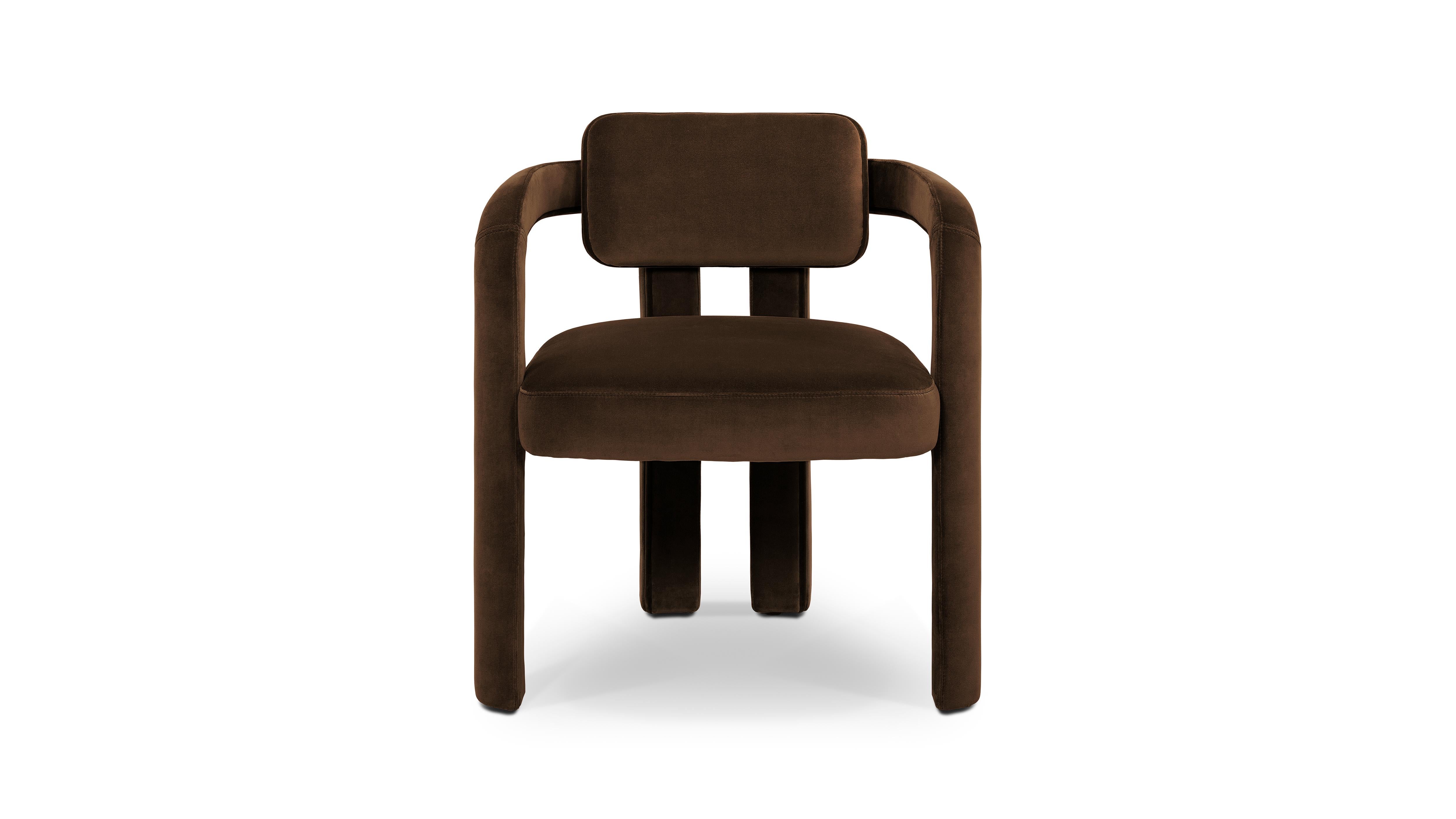 Modern Double Arch Dining Chair, Velvet, InsidherLand by Joana Santos Barbosa For Sale