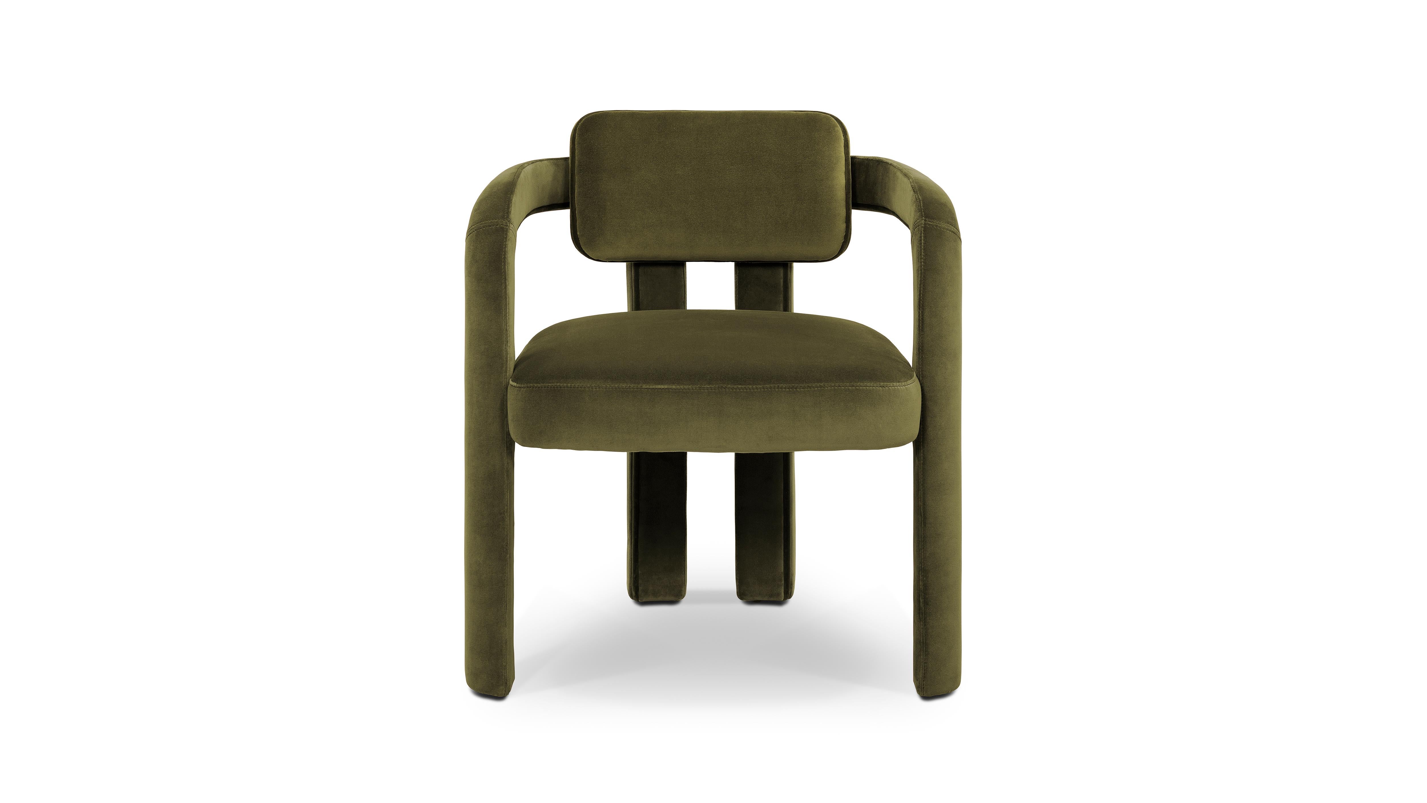 Modern Double Arch Dining Chair, Velvet, InsidherLand by Joana Santos Barbosa For Sale