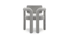 Modern sculptural light gray velvet Double Arch dining chair by InsidherLand