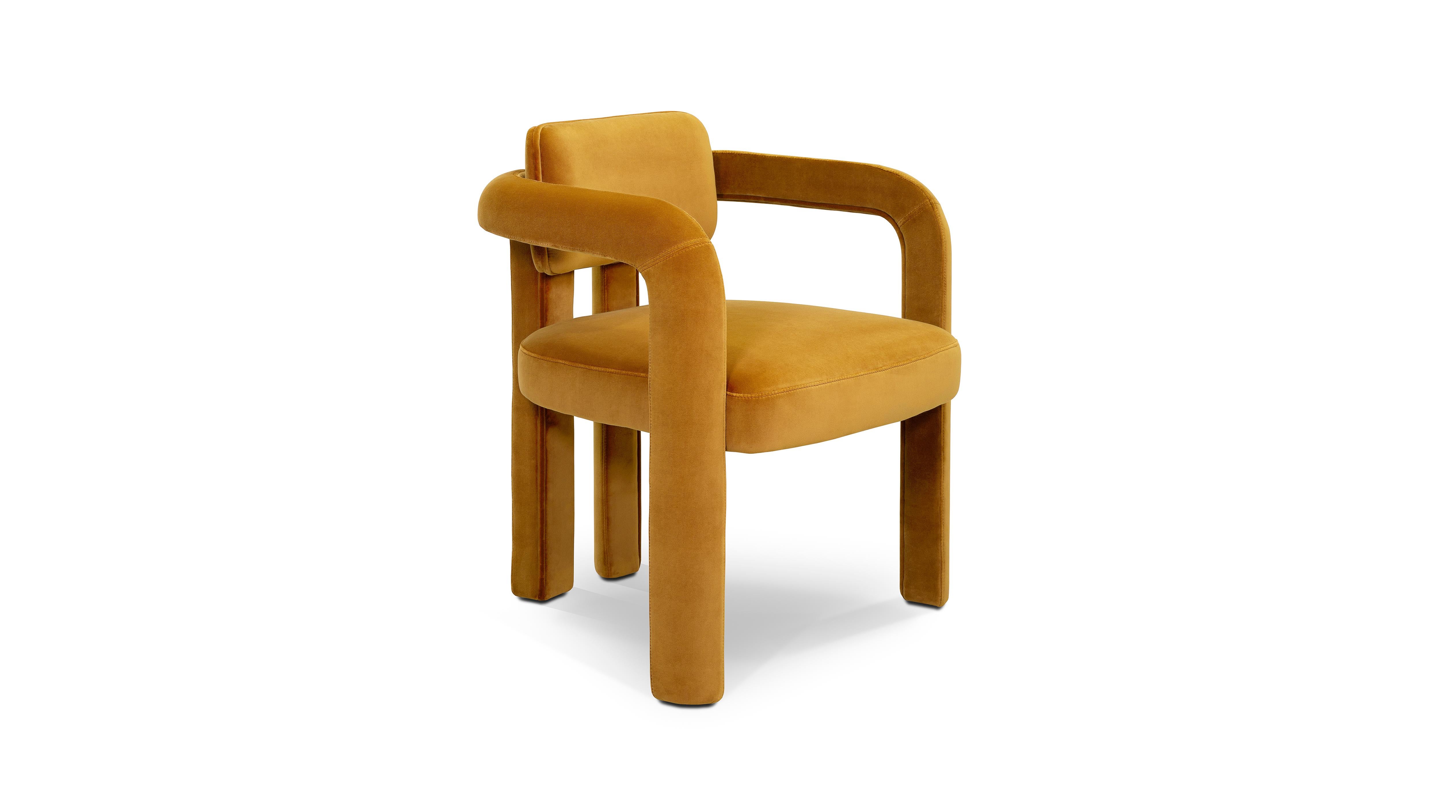 Modern Double Arch Dining Chair, Velvet, InsidherLand by Joana Santos Barbosa For Sale