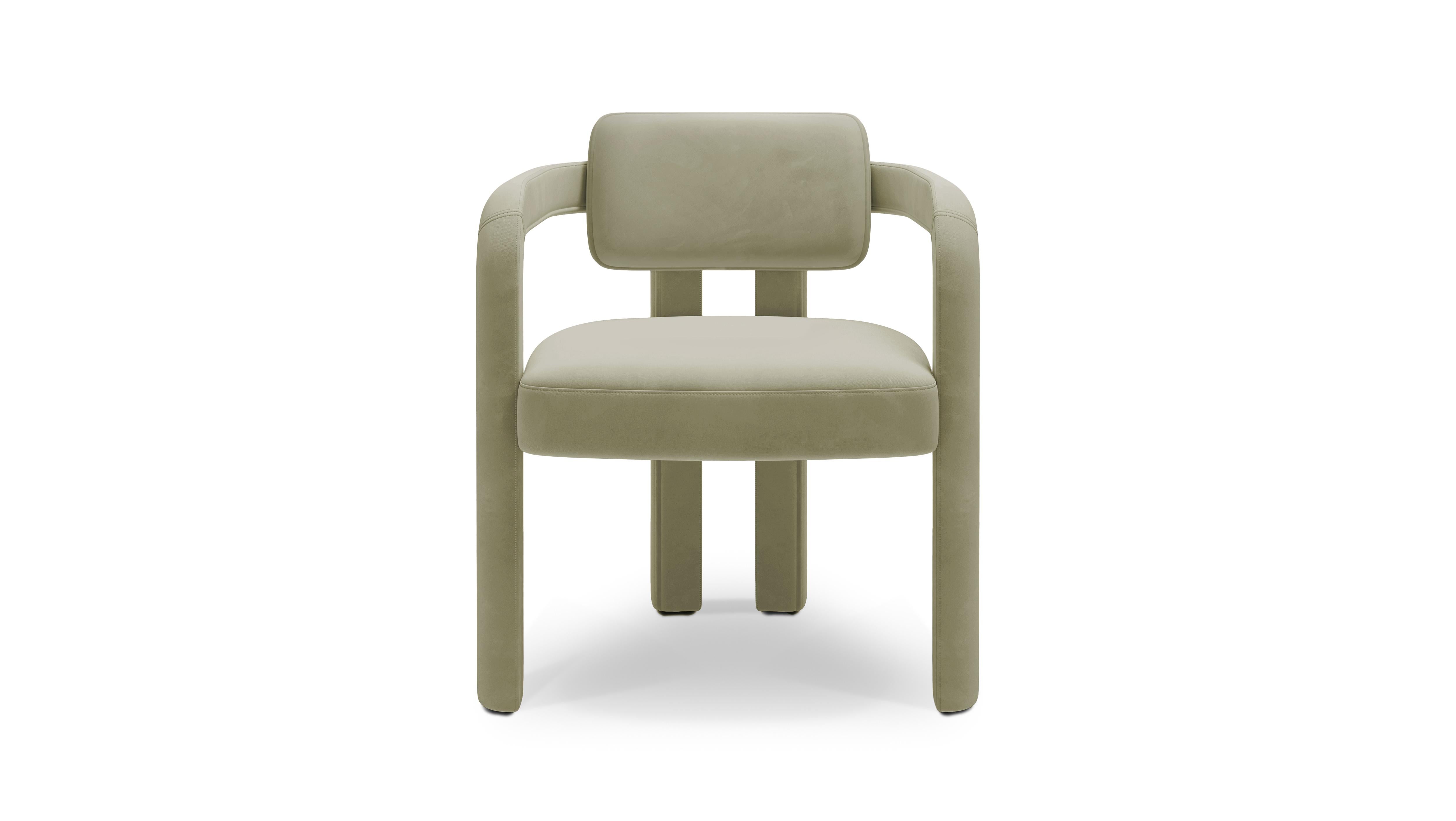 Modern Double Arch Dining Chair, Velvet, InsidherLand by Joana Santos Barbosa For Sale
