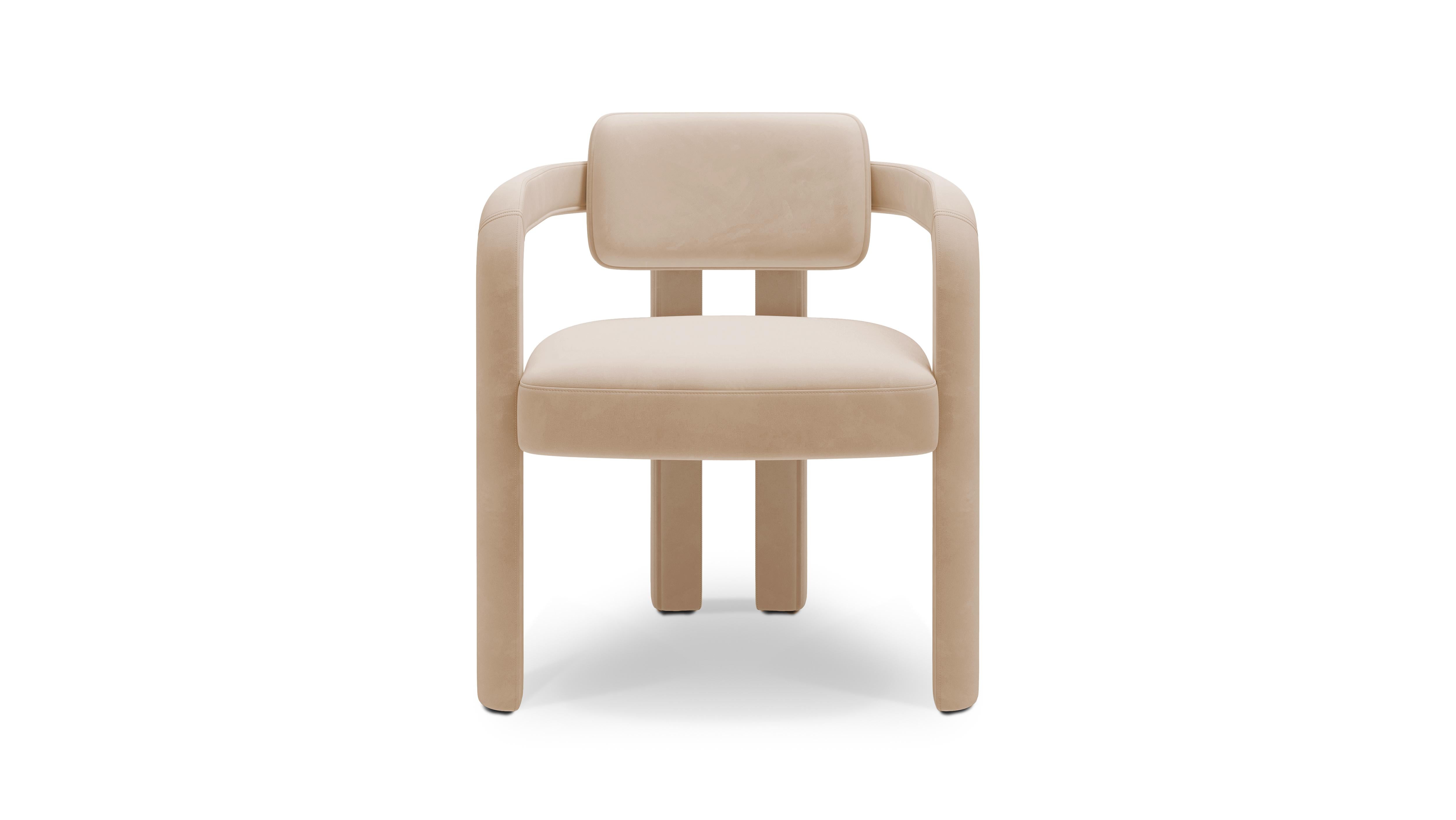Modern Double Arch Dining Chair, Velvet, InsidherLand by Joana Santos Barbosa For Sale
