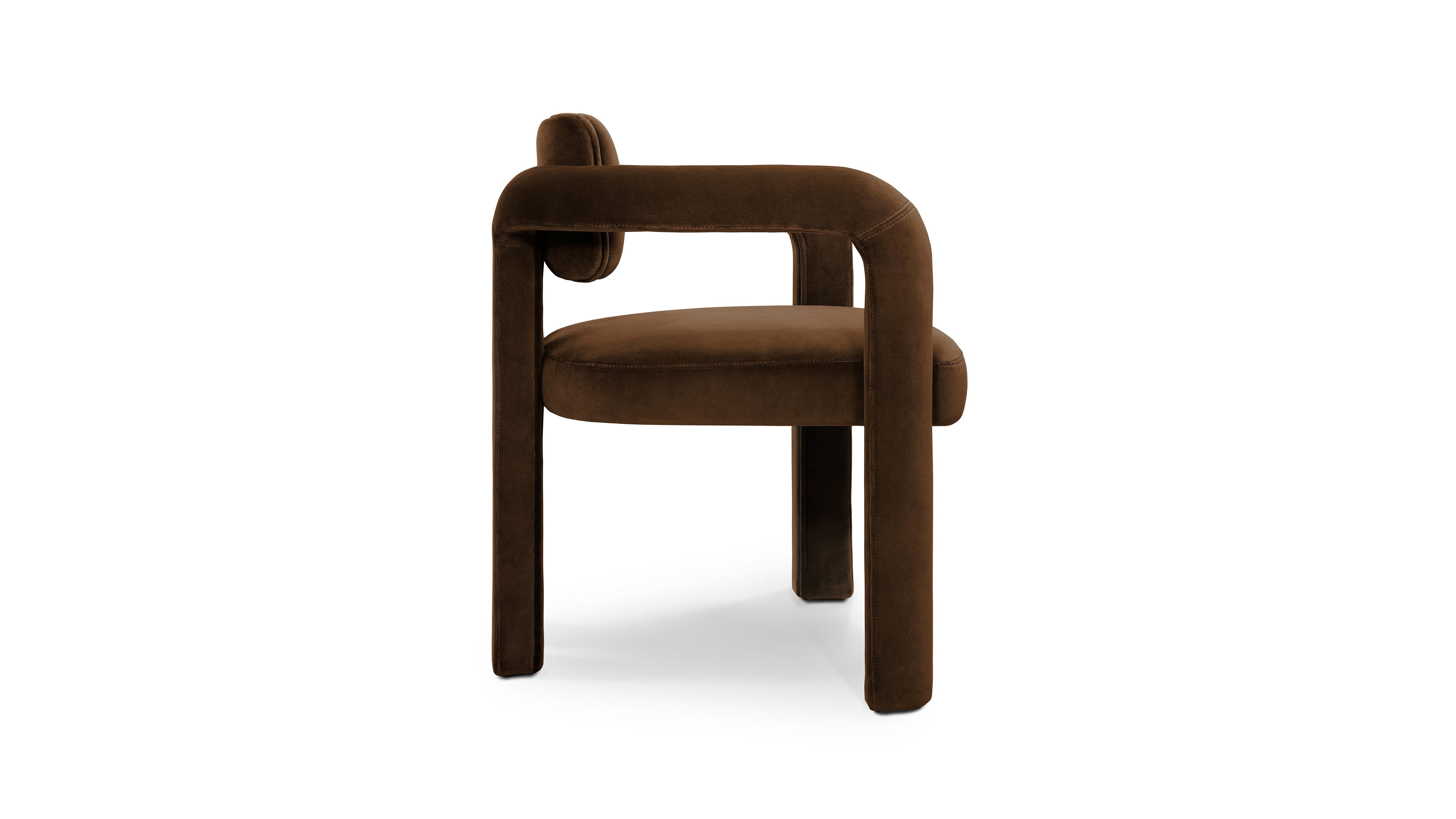 Hand-Crafted Double Arch Dining Chair, Velvet, InsidherLand by Joana Santos Barbosa For Sale