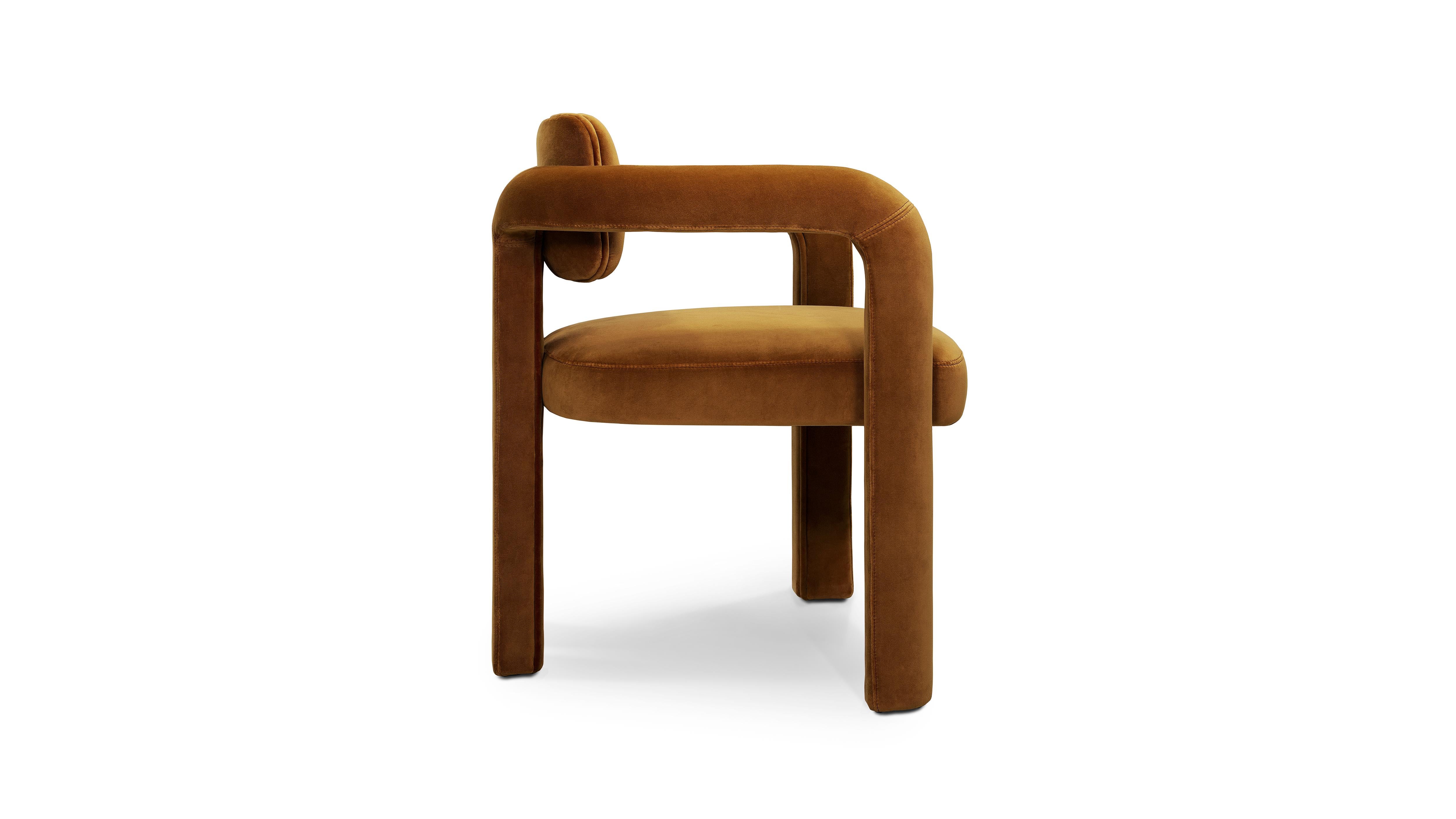Portuguese Double Arch Dining Chair, Velvet, InsidherLand by Joana Santos Barbosa For Sale