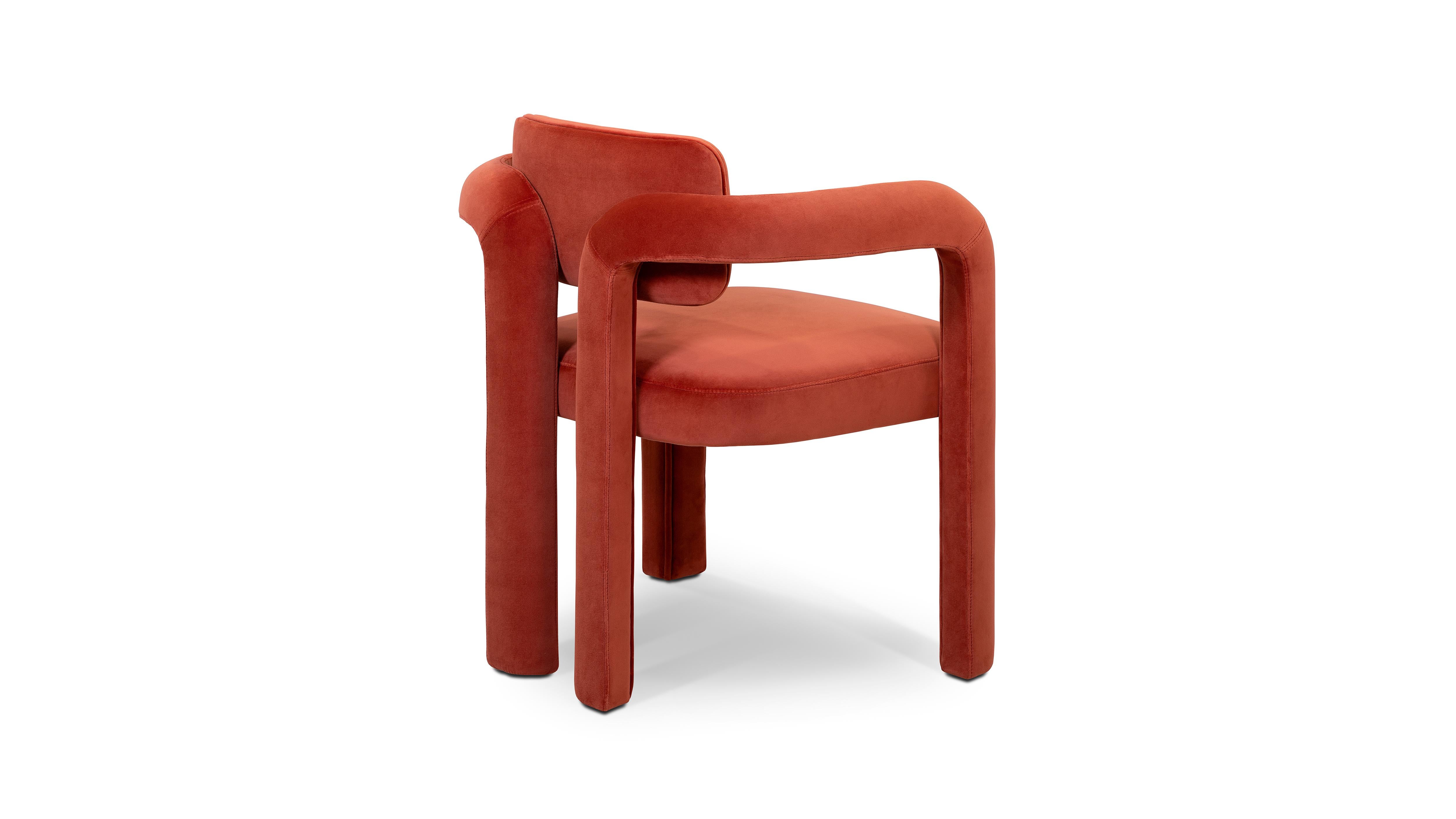 Hand-Crafted Double Arch Dining Chair, Velvet, InsidherLand by Joana Santos Barbosa For Sale