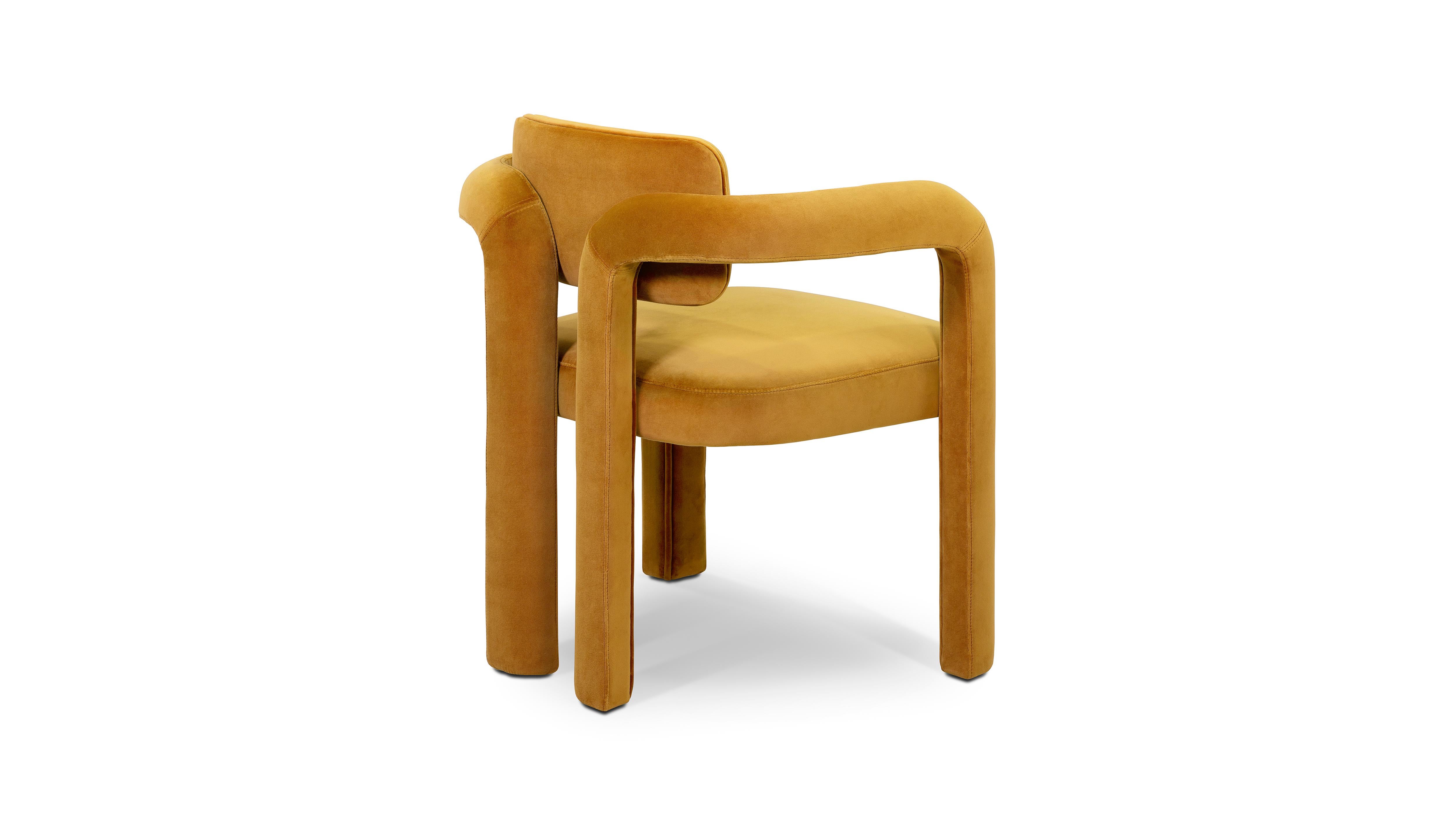Hand-Crafted Double Arch Dining Chair, Velvet, InsidherLand by Joana Santos Barbosa For Sale