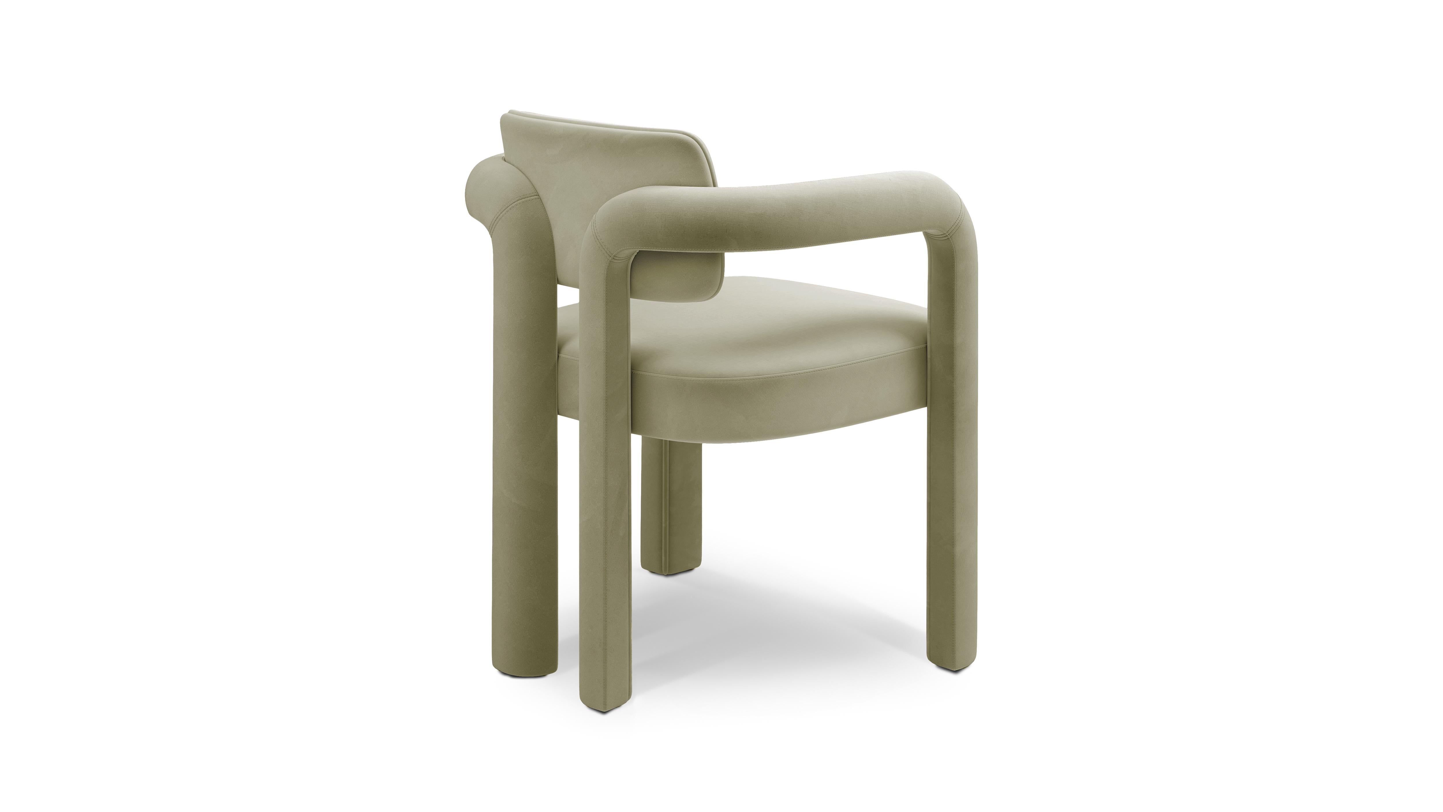 Hand-Crafted Double Arch Dining Chair, Velvet, InsidherLand by Joana Santos Barbosa For Sale