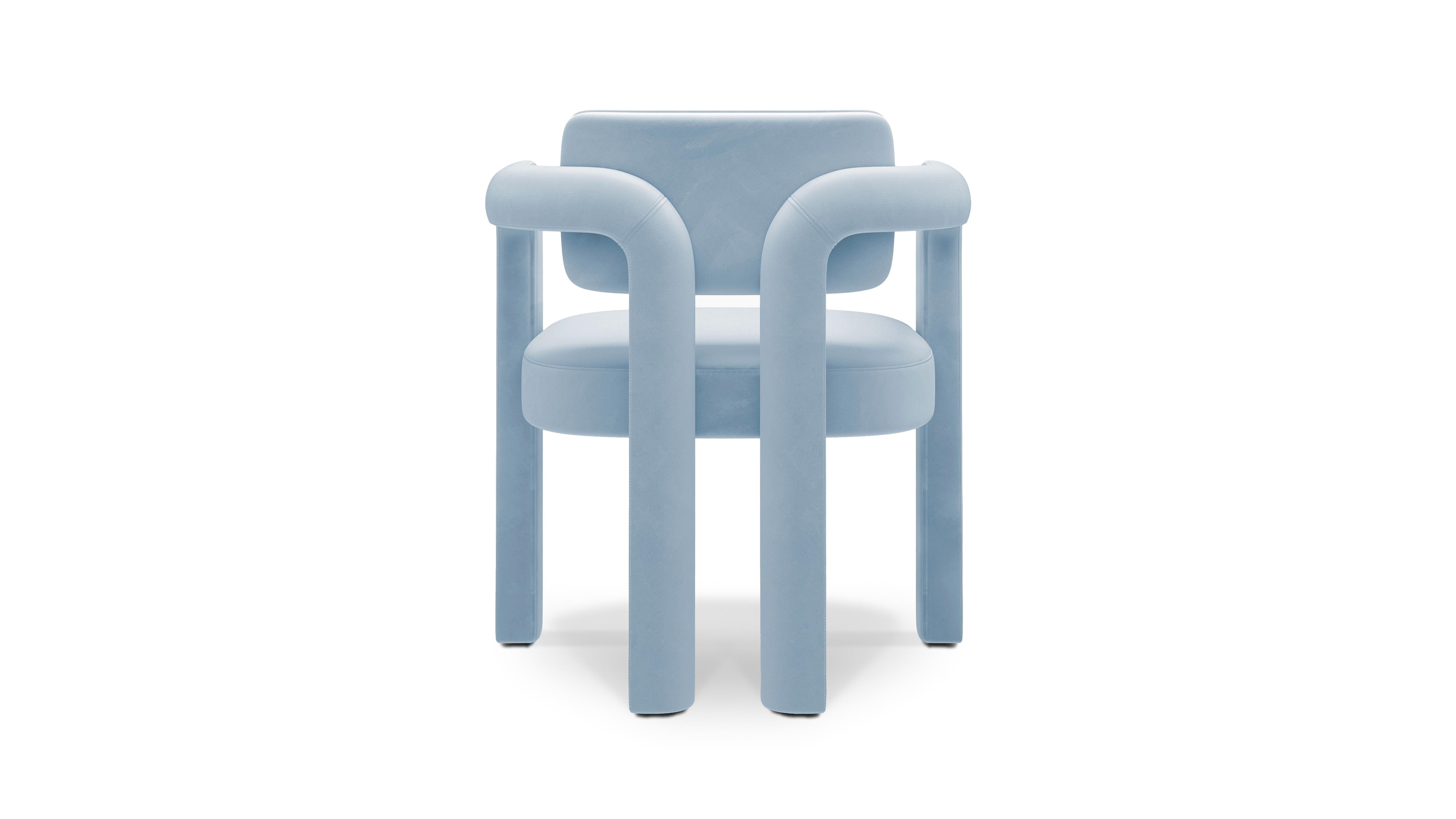 Hand-Crafted Double Arch Dining Chair, Velvet, InsidherLand by Joana Santos Barbosa For Sale