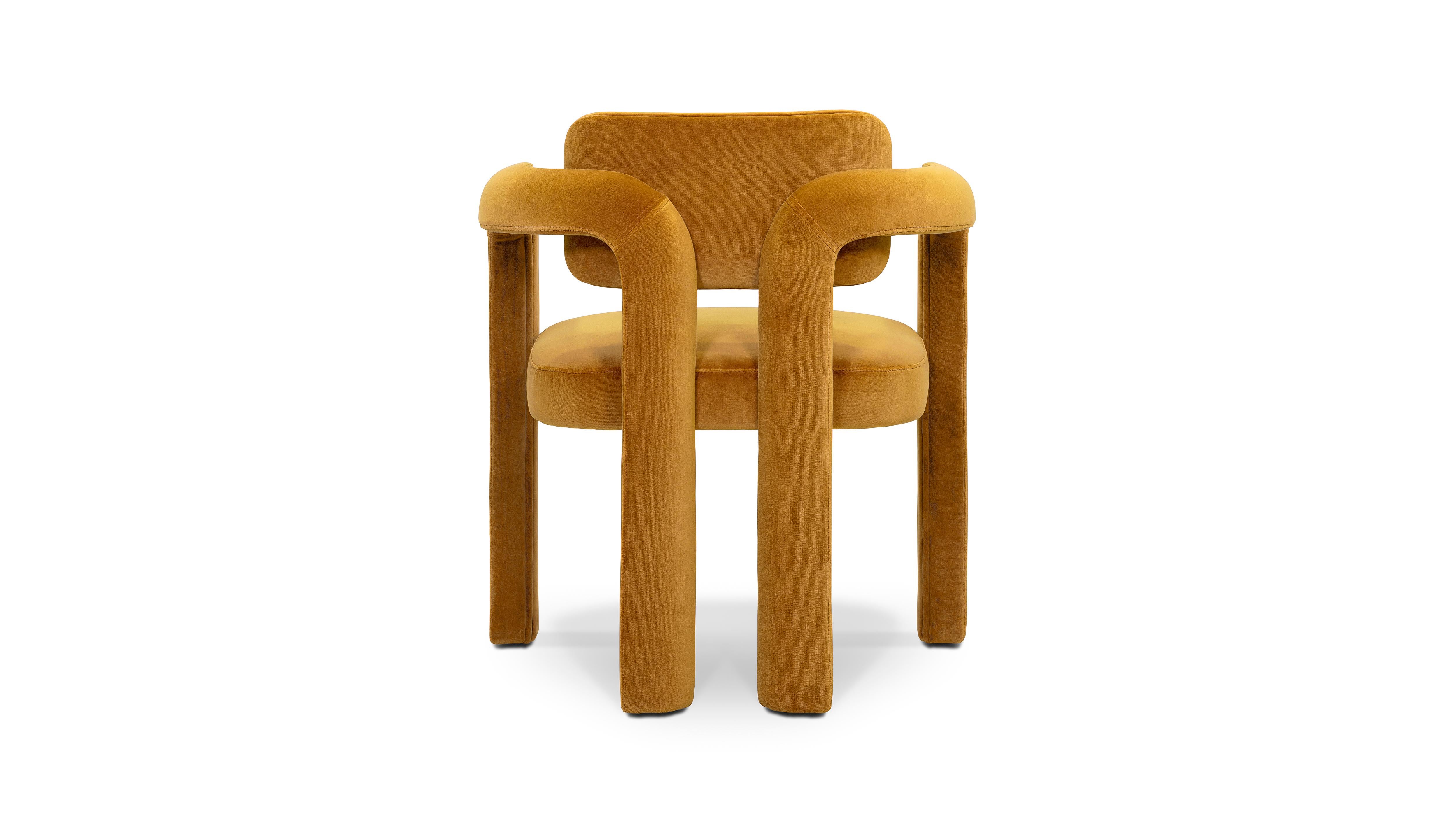 Double Arch Dining Chair, Velvet, InsidherLand by Joana Santos Barbosa In New Condition For Sale In Maia, Porto