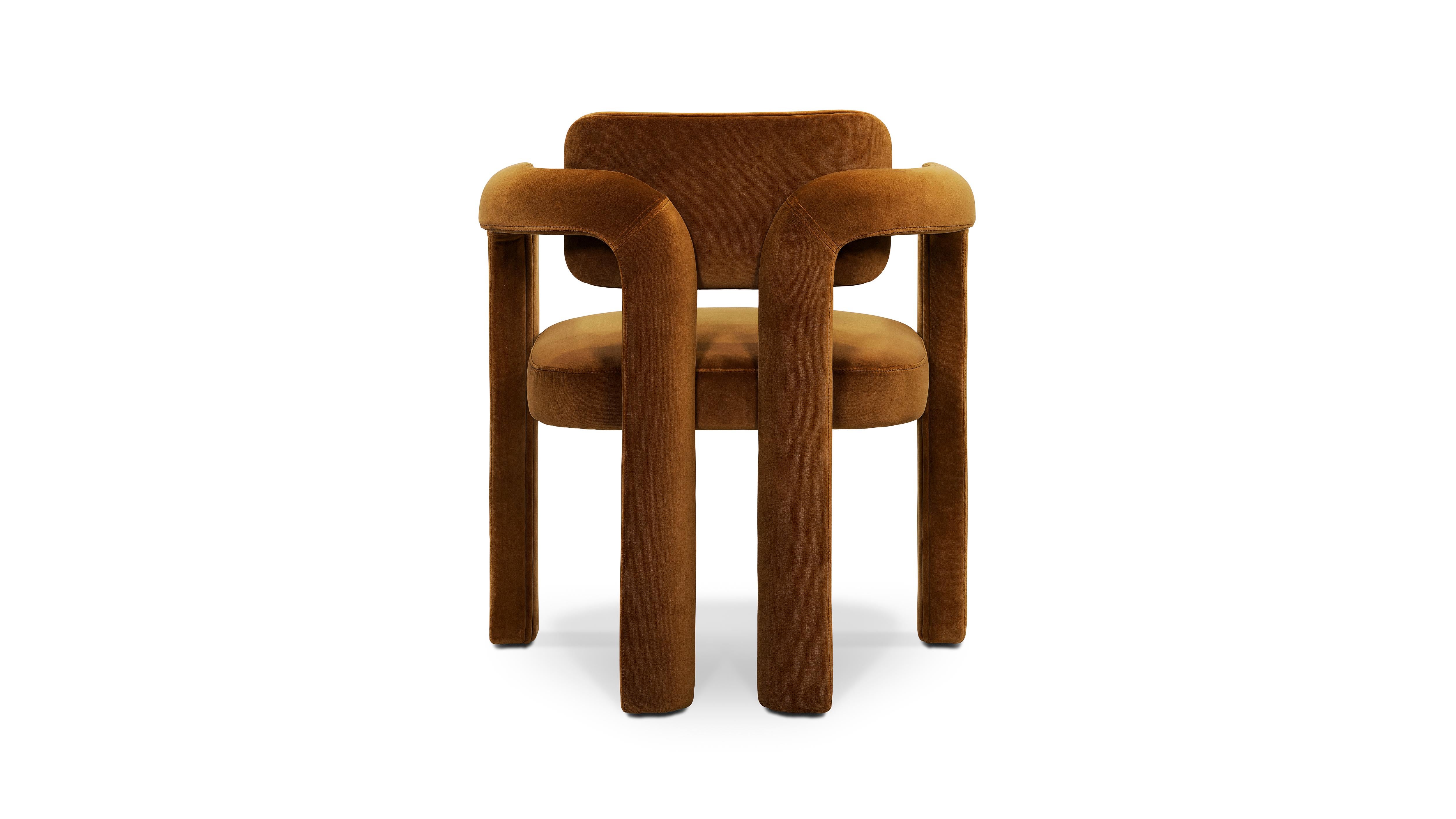 Double Arch Dining Chair, Velvet, InsidherLand by Joana Santos Barbosa In New Condition For Sale In Maia, Porto