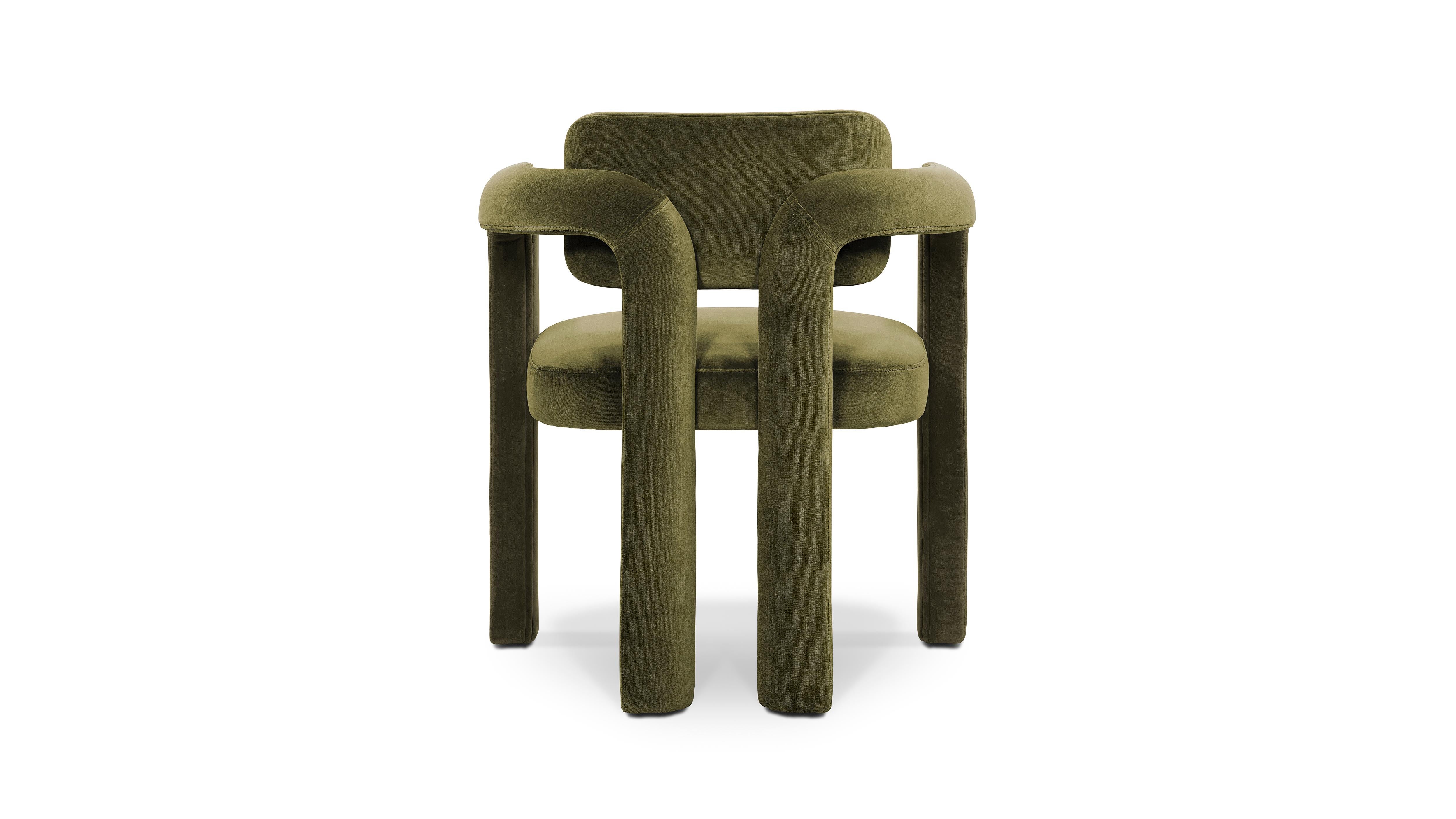 Double Arch Dining Chair, Velvet, InsidherLand by Joana Santos Barbosa In New Condition For Sale In Maia, Porto