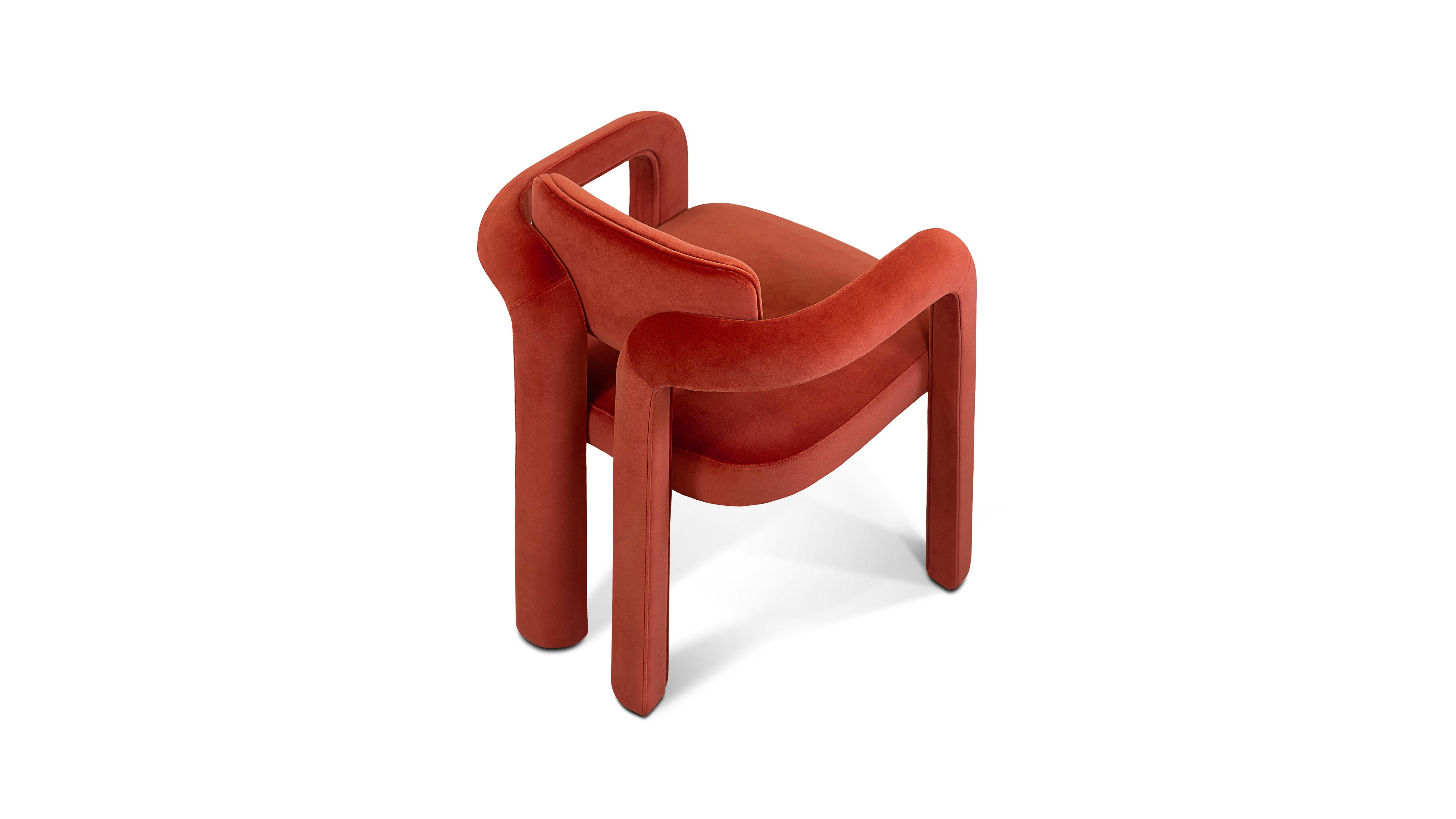 Contemporary Double Arch Dining Chair, Velvet, InsidherLand by Joana Santos Barbosa For Sale