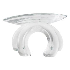 Hand Blown Clear Glass Ashtray 'Double Arch'