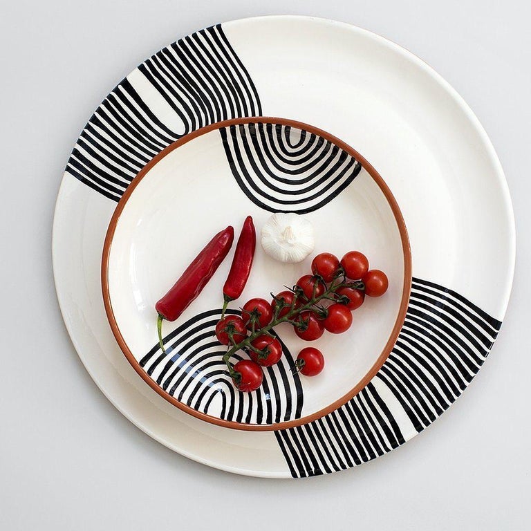 Double Arch Salad Plate Terracotta Handmade Ceramic For Sale at 1stDibs