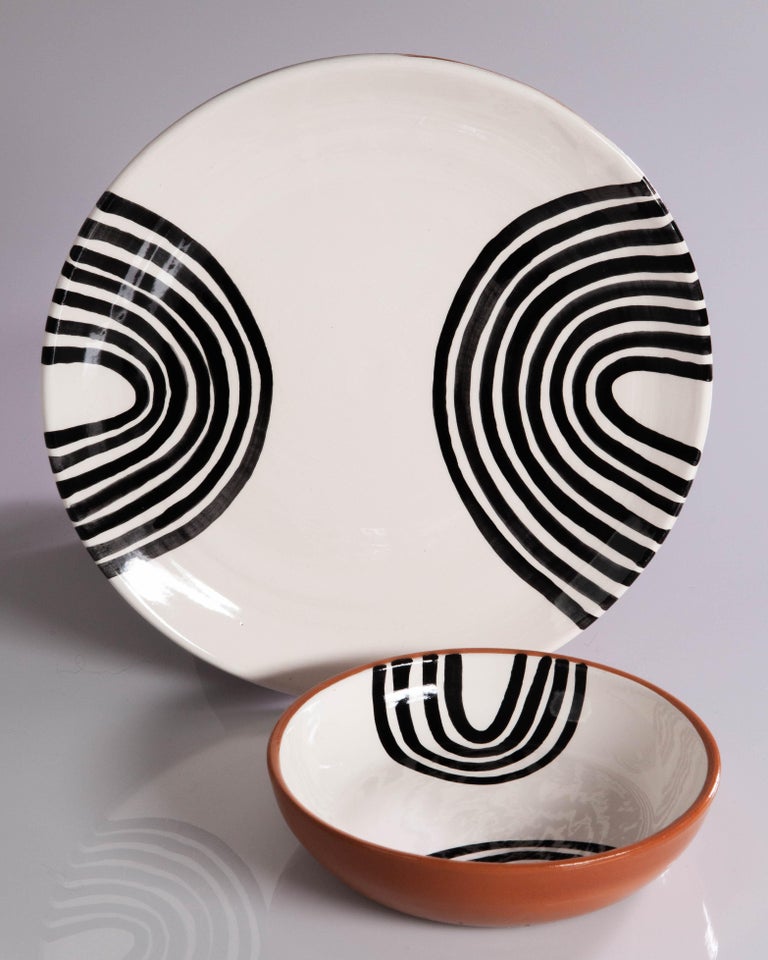 Double Arch Salad Plate Terracotta Handmade Ceramic For Sale at 1stDibs