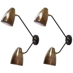 Double Arm Brass Wall Lights 'LB-2' by Gallery L7