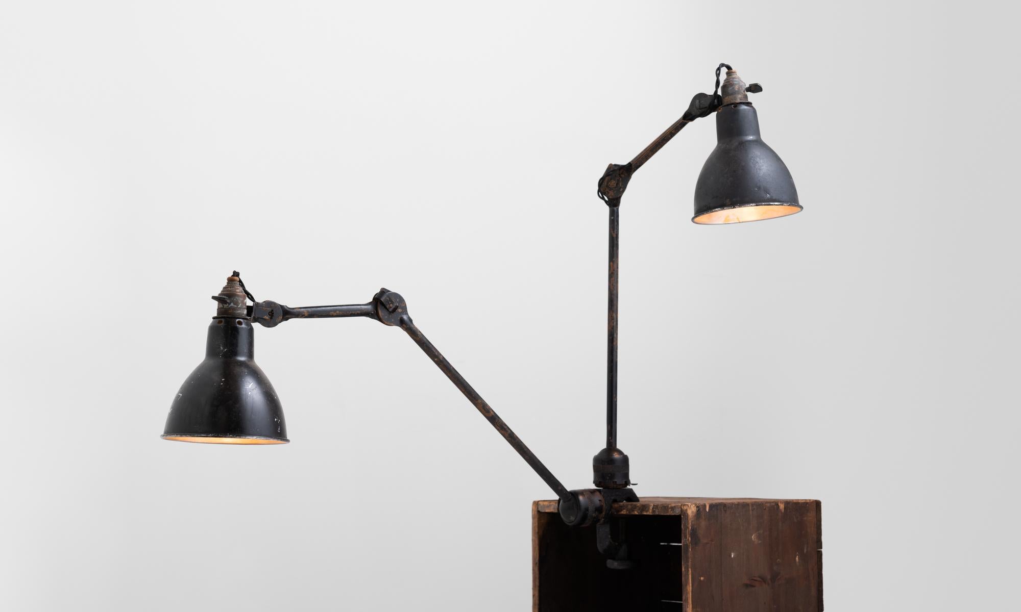 Industrial Double Arm Gras Lamp, circa 1930