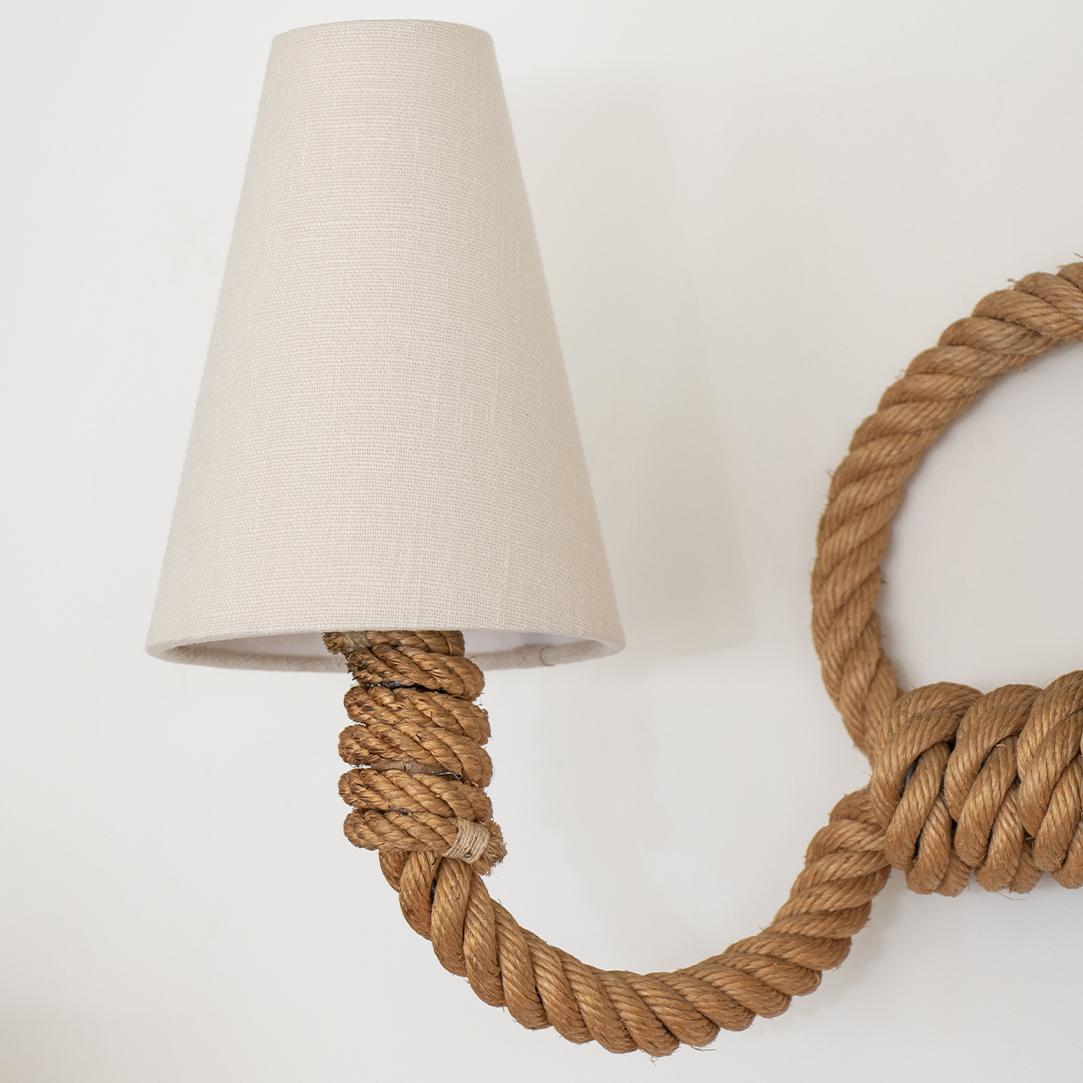 French Double Arm Rope Sconce by Audoux Minet