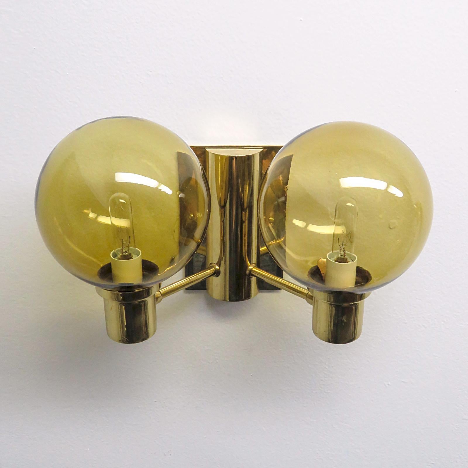 Double Arm Wall Lights by Hans Agne Jakobsen, 1950 In Good Condition For Sale In Los Angeles, CA