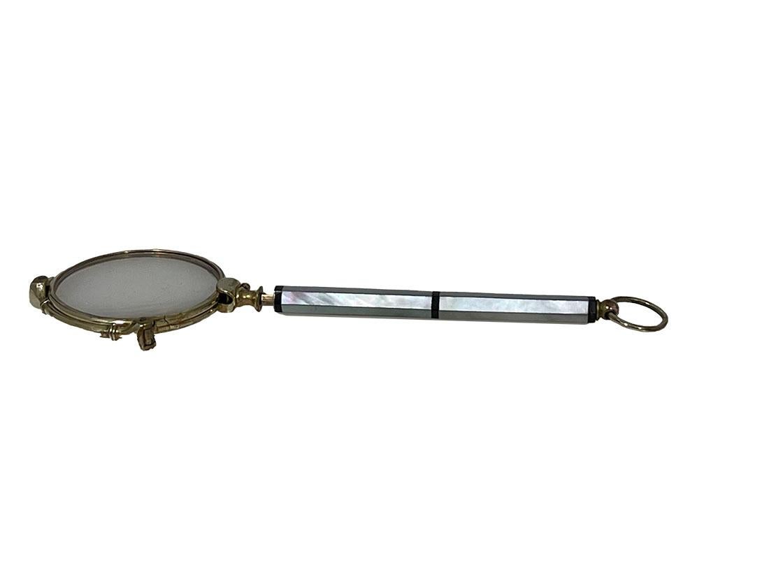 20th Century Doublé Art Deco Face-a-Main Lorgnette, 1920s For Sale