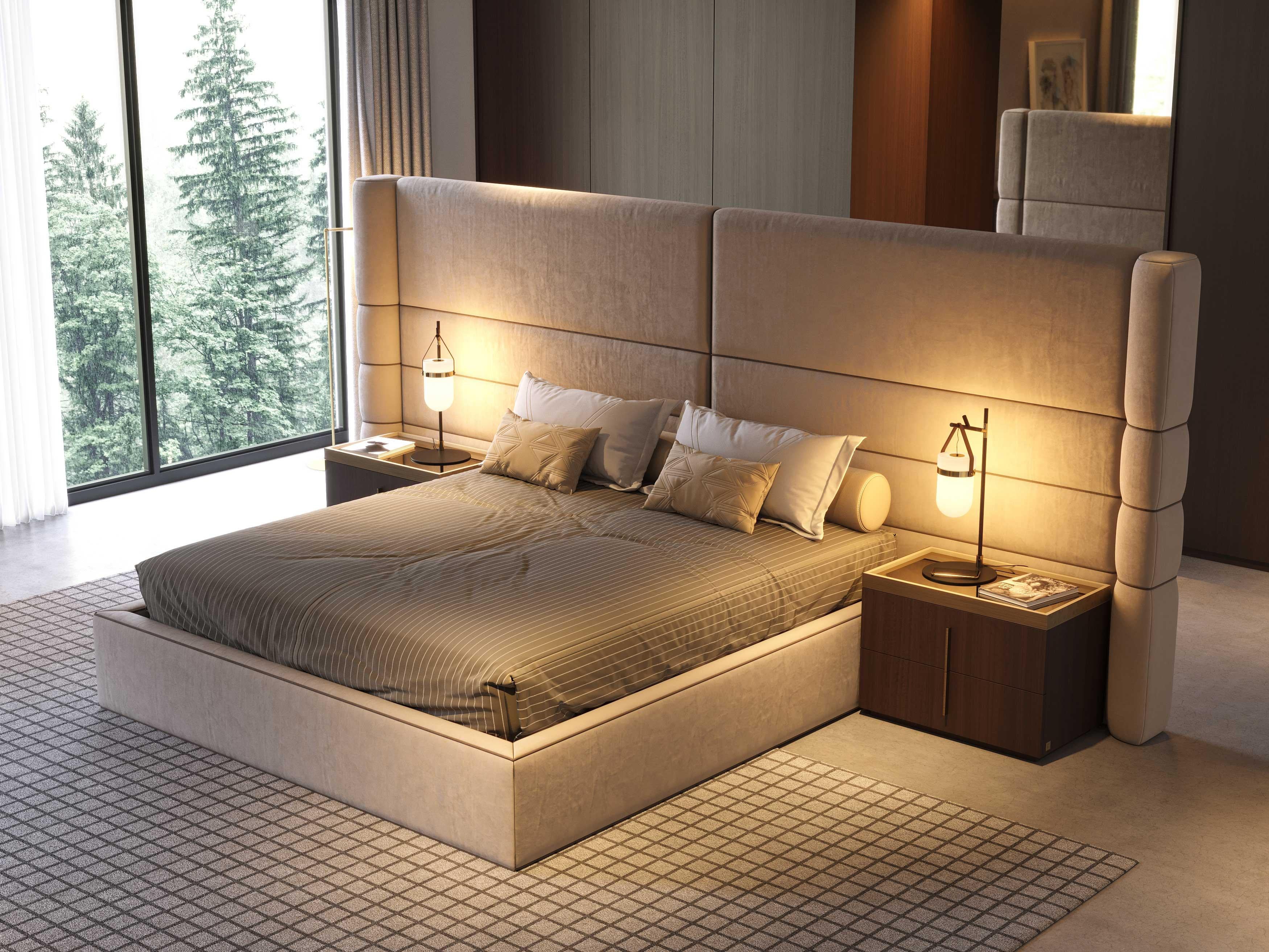 Double Art Deco Style Sublime Bett mit Textilien, handgefertigt von Stylish Club im Zustand „Neu“ im Angebot in Seroa, PT