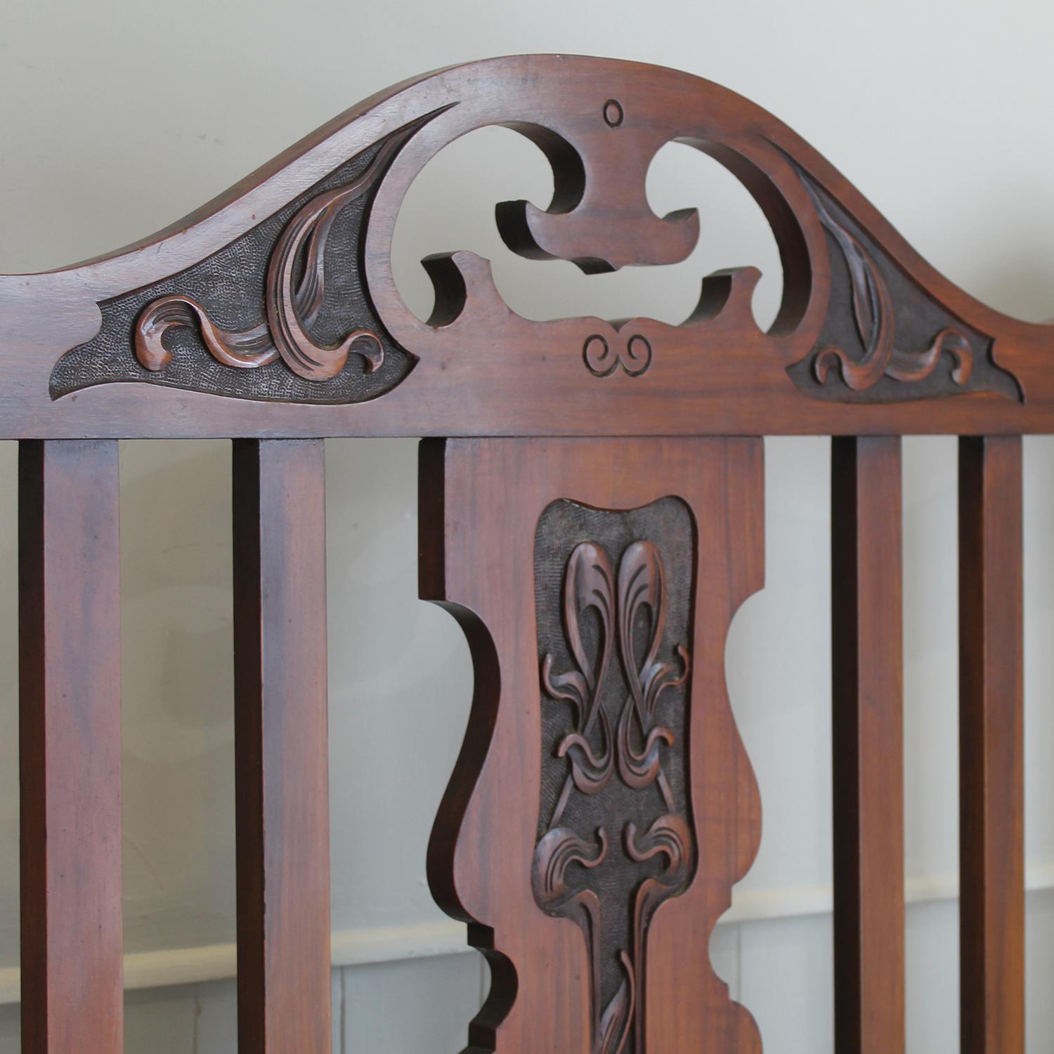 Double Art Nouveau Antique Bed - WD61 4