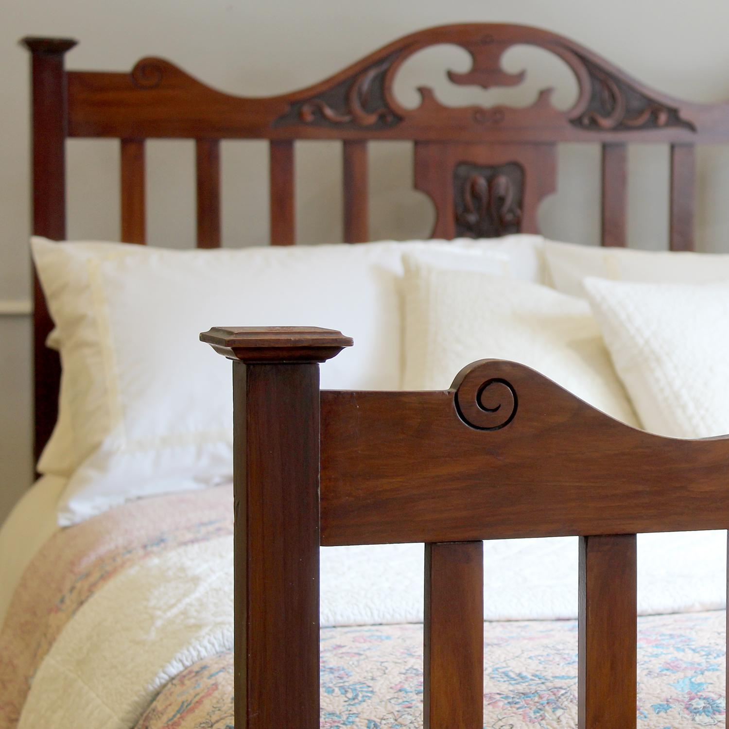 Double Art Nouveau Antique Bed - WD61 1