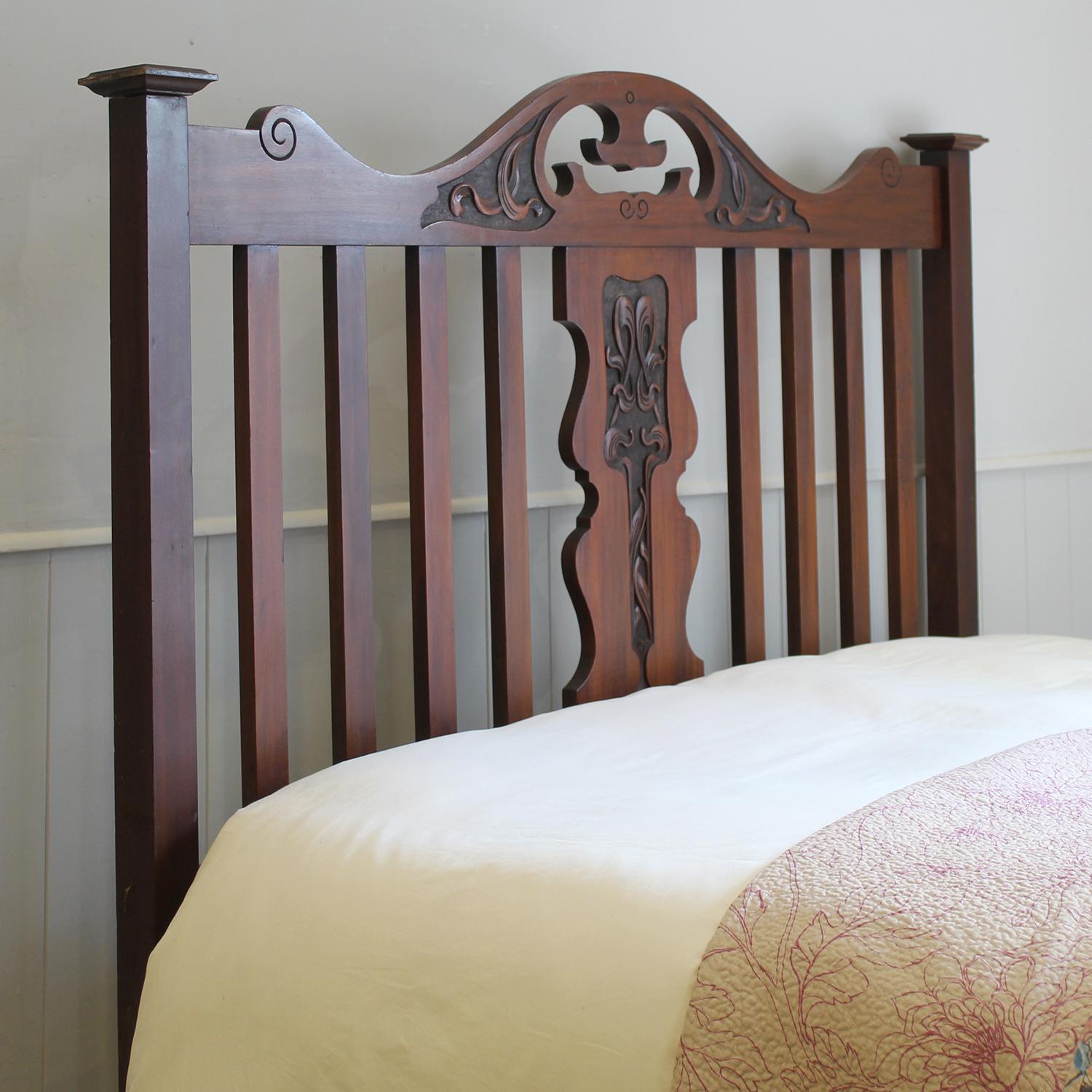 Double Art Nouveau Antique Bed - WD61 3