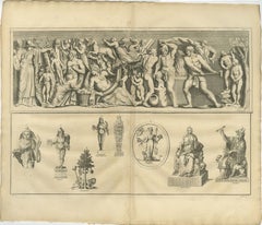 Double Bacchic Frieze, Classical Mythological Relief – Montfaucon Engraving 1721